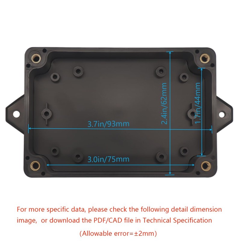 Zulkit Junction Box ABS Plastic Dustproof Waterproof IP65 Universal Electrical