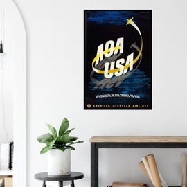 American Overseas Airline - Specialist in Air Travel - Vintage Travel Poster-8 x 12 Inches - US/CAN Only