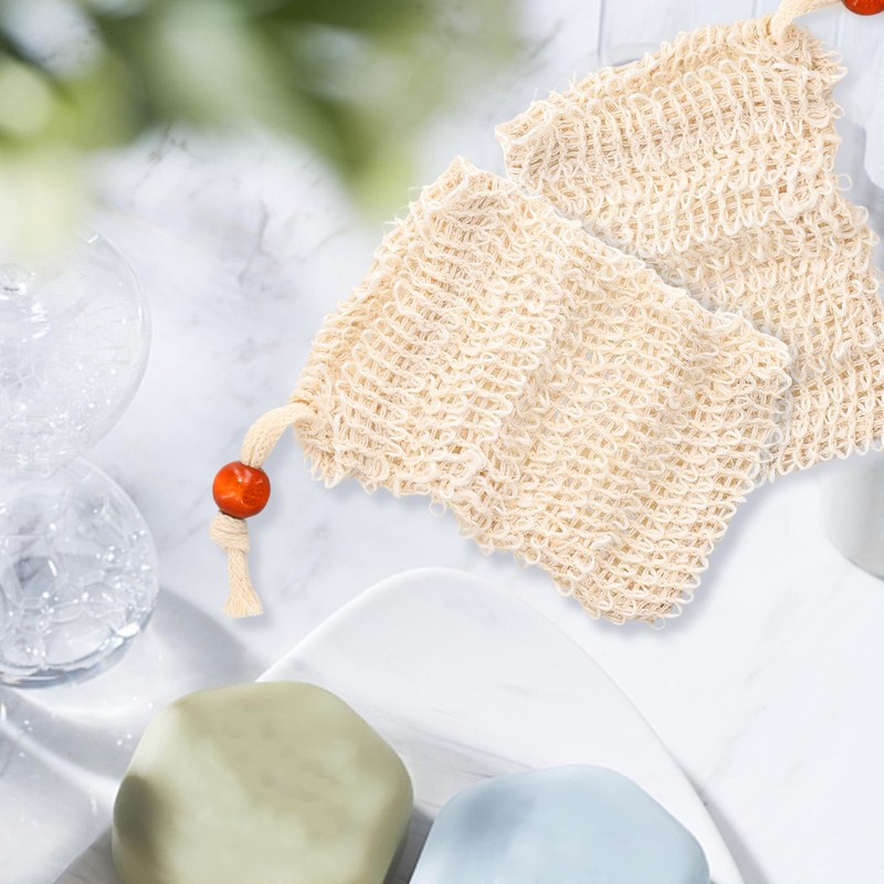 4 PCS Seifensäckchen Bio, Seifensäckchen für Feste Seife, Bio Sisal