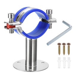 sourcing map Stainless Steel Pipe Supports Wall Mount Ceiling Mount Pipe Bracket Adjustable Clamp Pipe Straps with Screws Fit for Dia 48-51mm Pipe Tube