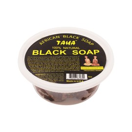 TAHA African Black Soap Tub, Organic & 100% Natural, Soothing & Moisturizing, Healthy Cleansing – Great for Blemishes, Acne, Dry Scalp, and More, Natural Scent, 8 Oz (B. Frankincense & Myrrh, Pack of 1)
