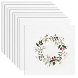 12 Pcs Embroidery Fabric Squares, 10 x 10 Inch Embroidery Cloth Fabric, White Cotton Fabric for Embroidery, Embroidery Supplies