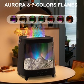 Essential Oil Diffuser, Upgraded Portable Aurora Flame Aromatherapy Scent Aroma Diffusers, 200ml Ultrasonic Cool Mist Humidifiers, Timer & Auto-Off for Home, Room