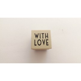East of India Wooden Rubber Stamp - With Love