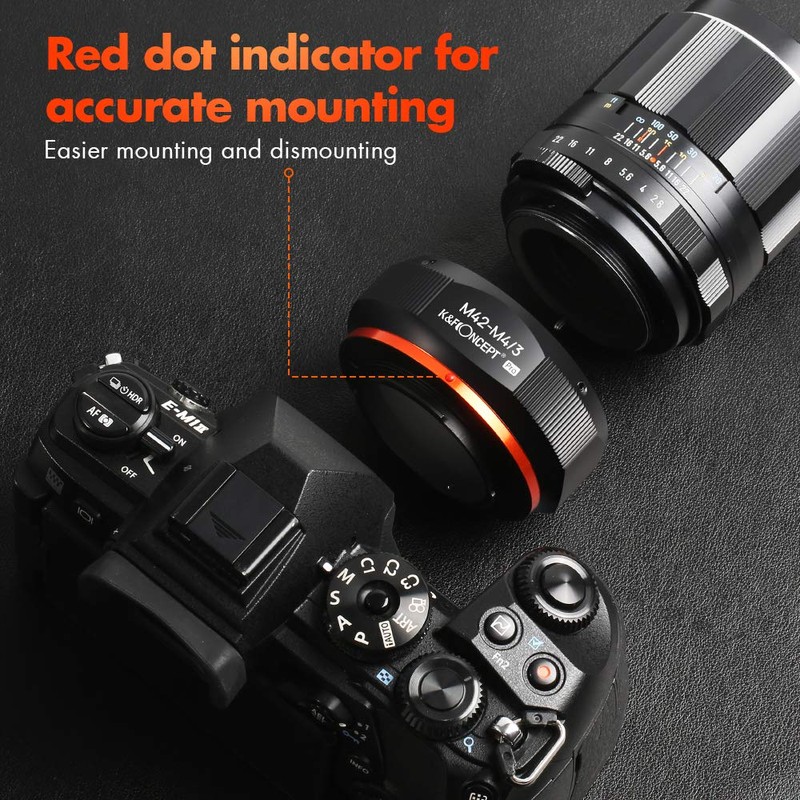 K&F Concept M10125 M42-M4/3 High Precision Adapter Ring Lens Adapter