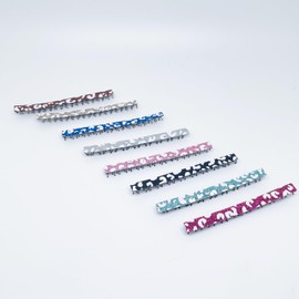 KAMIPITA Glitter Pattern Legtangle(74*5.8mm) Non-marking Hair Clips, Hairpins, Hairbands (8, 1 of each color)