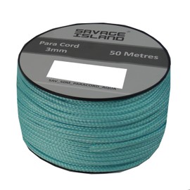 Savage Island 50m Reel Paracord Army Camping for Tent Basha Bivi Shelter Buidling Hammock Gardening Bushcraft (Aqua)