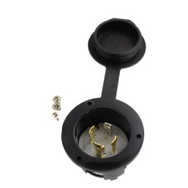 AC WORKS Super Durable Industrial Grade Locking Power Input Inlet (L14-30 30Amp 4-Prong)