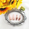 Coffin Press on Nails Long False Nails with Marble &