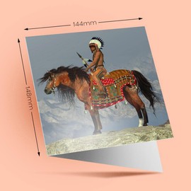 1 x Greeting Card American Indian Appaloosa Horse - Blank Birthday Celebration Anniversary #44085