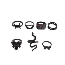 Black Rings for Women Set Punk Butterfly Snake Ring for Men Stackable Rings for Women Chunky Finger Knuckle Rings for Men Black Ring Pack Gothic Ring Set