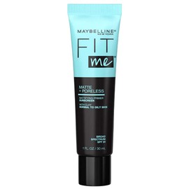Maybelline New York Fit Me Matte + Poreless Mattifying Face Primer Makeup With Sunscreen, Broad Spectrum SPF 20, Clear, 1 Fl Oz