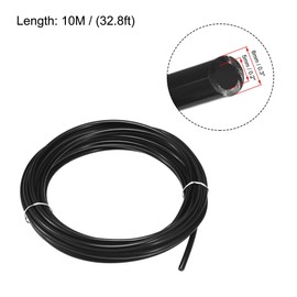 uxcell Pneumatic Air Hose Tubing PU Air Compressor Tube 5mm(3/16'') ID x 8mm(5/16'') OD x 10m/32.8Ft Pipe Black with 7 Type Connect Fittings
