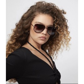 Quay ALL IN Aviators Tortoise Gold Brown Fade Sunnies POLARIZED 53mm Sunglasses