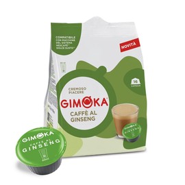 Gimoka - 16 Capsule Compatibili con Macchinetta Caffè Nescafé®* Dolce Gusto®* - Caffè al Ginseng – Made in Italy