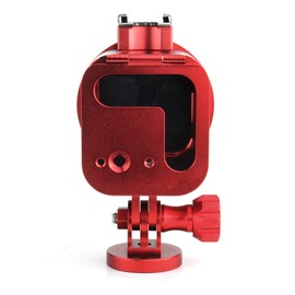 SOONSUN Aluminum Skeleton Case Frame Housing for GoPro Hero5 Session Hero 4 Session Metal Thick Solid Protective Cage Shell with Lens Cap and Mount Screw Wrench - Red