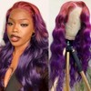 Purple Ombre 13x4 HD Lace Front Wig Human Hair Body