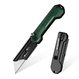 WORKPRO EDC Folding Utility Knife, Mini Box Cutter with Quick Open Axis Lock, Quick Change Blade Razor Knife, Foldable Small Pocket Knife with Belt Clip