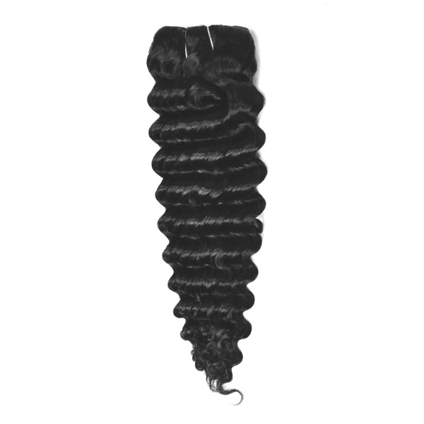 cliphair Curly Clip-In Human Hair Extensions - Jet Black (#1), 18" (130g)