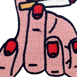 Smoking Style Patch Embroidered Applique Badge Iron On Sew On Emblem