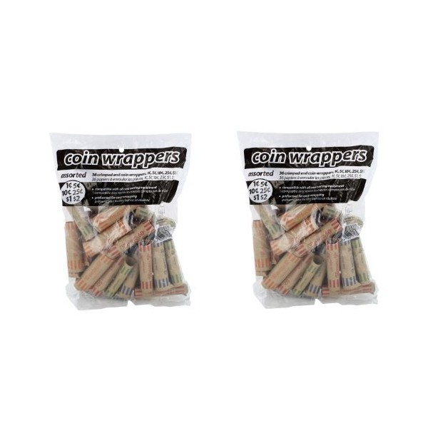 Coin-Tainer Assorted Coin Wrappers 36 Ct Bag 2-pack by Coin-Tainer