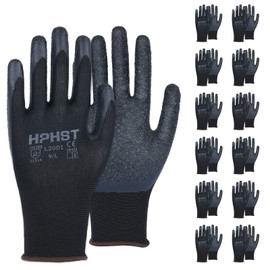HPHST Robust & Comfortable Gloves Work Gloves Men's Work Gloves Women - Gardening Gloves Men - Mechanic Gloves Men with Latex Coating (Large)