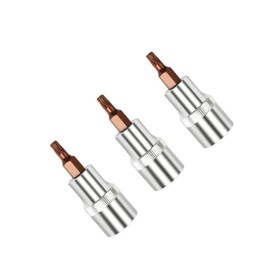 FOCMKEAS 1/4" Drive T30 Torx Bit Socket, S2 Steel Bits, Heat Treated CR-V Steel Star Sockets 1.46" Length, 3 PCS
