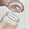 Glass Bath Salt Jar with Wooden Scoop, 23.7oz Bath Salt