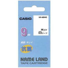 Casio XR-9BWE Label Writer, Nameland, Antibacterial Tape, 0.4 inches (9 mm), White