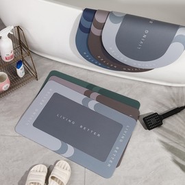 Luxurious Crystal Velvet Absorbent Non-Slip Mat - Oval & Square for Bath, Kitchen & Entry Doormat Square Blue: 50x80cm 3ea