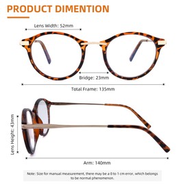 SOPHILY Round Progressive Multifocus Reading Glasses Women Men Multifocal Readers Blue Light Blocker Brown Tortoiseshell +2.0