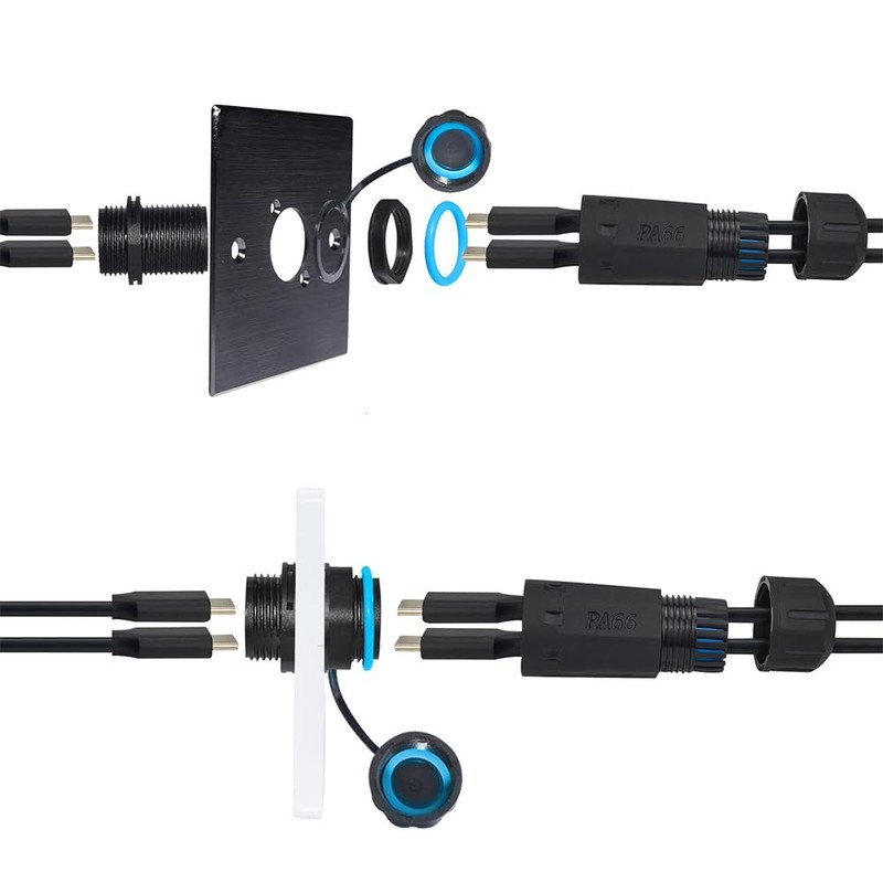 PENGLIN Pack of 2 M20 IP68 Waterproof Double USB Type