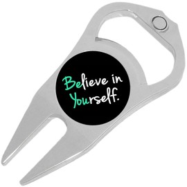 NewCharms Believe in Yourself Golf Ball Marker Divot Repair Tool Bottle Opener