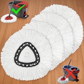 For O-Cedar EasyWring Microfiber Mop Refills - Replacement Spin Mop Heads with Scrub Brush Washable Heavy Duty Universal Fit for Kitchen Bathroom Floors and fit for 1-Tank system:_2mop