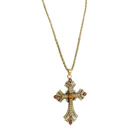 MarveBard Cross Necklace for Women Men Vintage Crystal Cross Pendant Necklace Gold Silver Religious Charm Necklace Gothic Y2k Style Jewelry, Large, Crystal Metal, No Gemstone