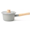 Fuji Enamel CTN-14M.LG One-Handle Pot, Milk Pan, Cotton Series, Light