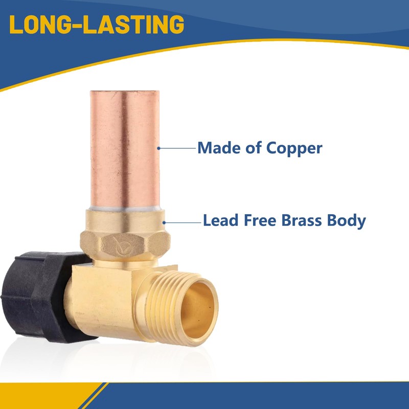 2PACK GUOFIS Copper Water Hammer Arrestor,7/8"F x 3/4"M(HAMMER024-2)