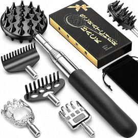 TUKUOS Telescoping Back Scratcher with 5 Detachable Scratching Heads, Valentines Day Gifts for Him Men, Anniversary Birthday Gifts for Men Women Back Scratcher for Men/Dad/Women/Adults