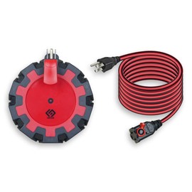 OSKOS 8-Grounded-Outlet Power Hub with Swivel Safety Cover (UL Certified), Outdoor Use, Resettable 15A Circuit Breaker, 25FT Extension Cord with Locking Outlet (ETL Listed). Combo Pack.