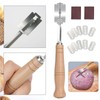 Dyzoxa 10pcs Bread Lame Cutter,Wood Handle Bread Scoring Tool Bread