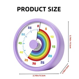 Visual Timer for Kids, 60 Minute Time Timer Kids Timer for Classroom Home Office, Countdown Timer for Cooking Teaching Working Meeting, Pomodoro Timer Kitchen Timer (Purple)