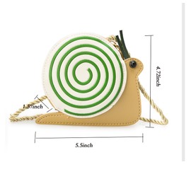 LOHGOU Small Crossbody Purse for Girls, Cute Cartoon Crossbody Bag Kids Girls Coin Purse Handbag Wallet (Snail)