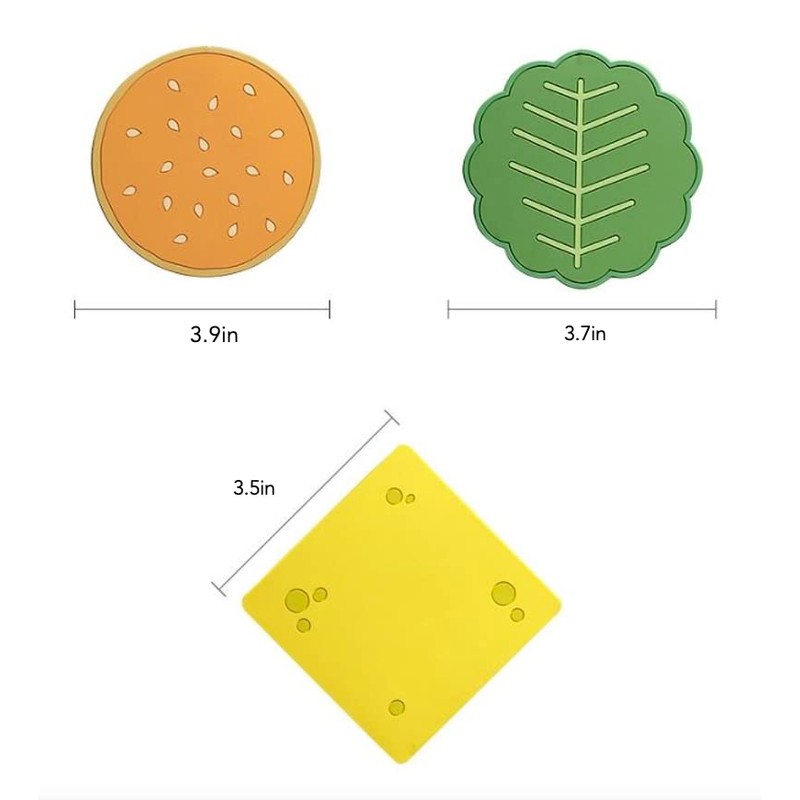 Hamburger Novelty Beverage Coasters (8 Coasters in one) - Unique