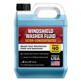 Maplefield Windshield Washer Fluid Concentrate - 8 Fl Oz, Makes 40 gal - All-Season Streak-Free Windshield Wiper & Window Washer Fluid