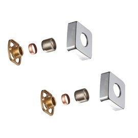 KINGBATH™ Bar Valve Fixing Kits Brackets with Square SS Chrome Cover Shrouds Escutcheons 3/4” Inch Connections BSP 15mm Wall Mounted Fast Fix Kit Bracket for Thermostatic Shower Bar Valve Mixer Tap