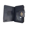 Leather Bifold Wallet Coach Medium Corner Zip Wallet Navy Blue