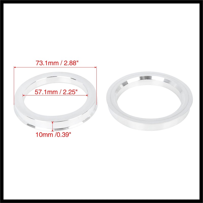 Hihaha 4pcs 73.1 to 57.1 mm Aluminium Alloy Car Hub