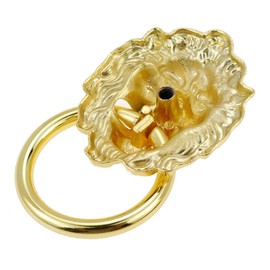 Coshar 10pcs Lion Head Pull Handle Knob Pull Ring Classical Antique Ring Pulls Handle for Dresser Cabinet Drawer,Retro Style,Gold
