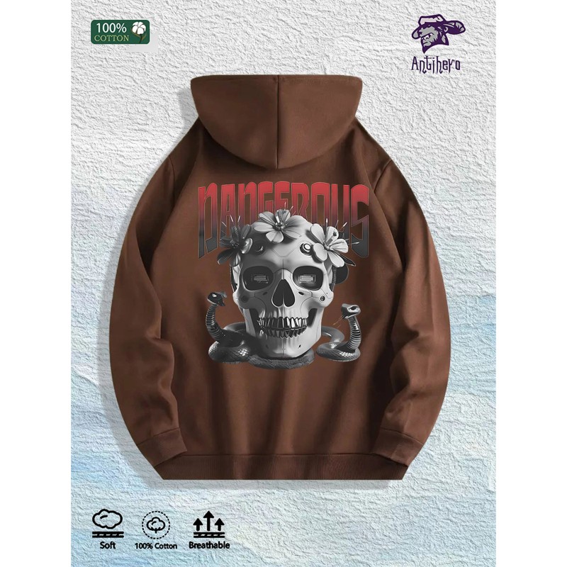 Antihero Dangerous Skull Hoodie 100% Cotton US Warehouse 7 ColorsColor: