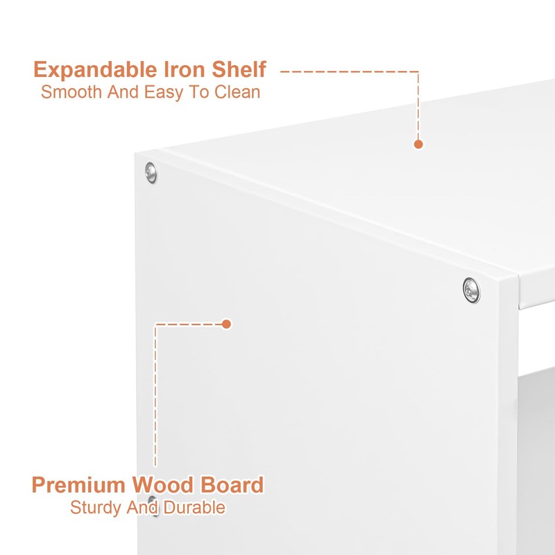 3-Tier Small Shoe Rack Organizer for Closet, White Expandable Shoe